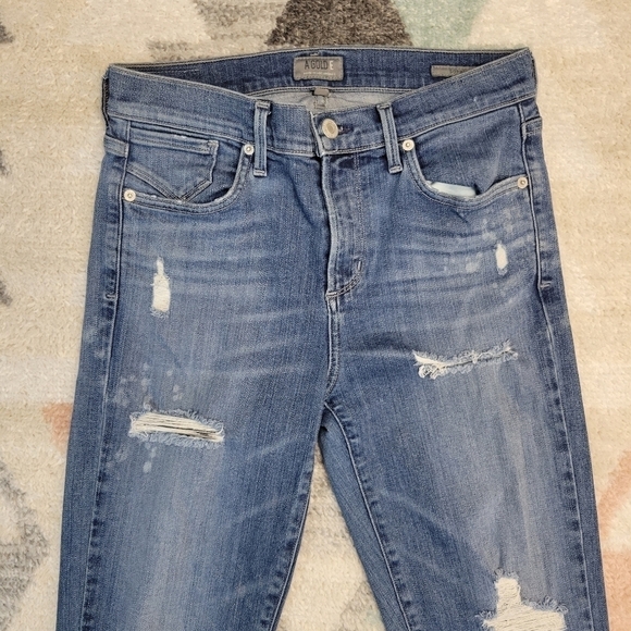 AGOLDE Sophie Distressed Denim Blue Jeans Size 27 - Picture 5 of 7